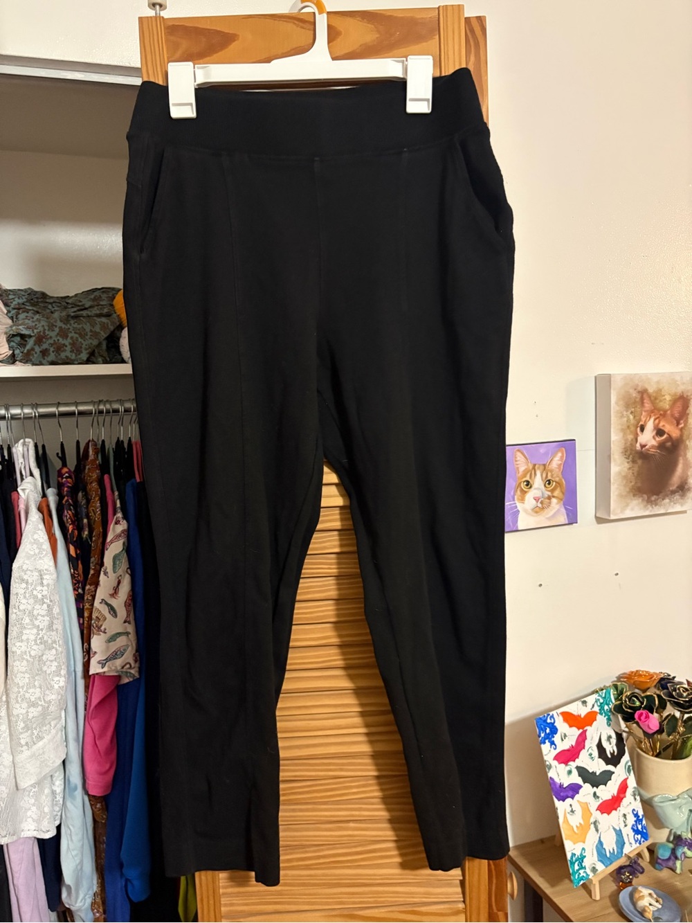 Pact Organic Airplane Tapered Leg Pants Black Size Medium